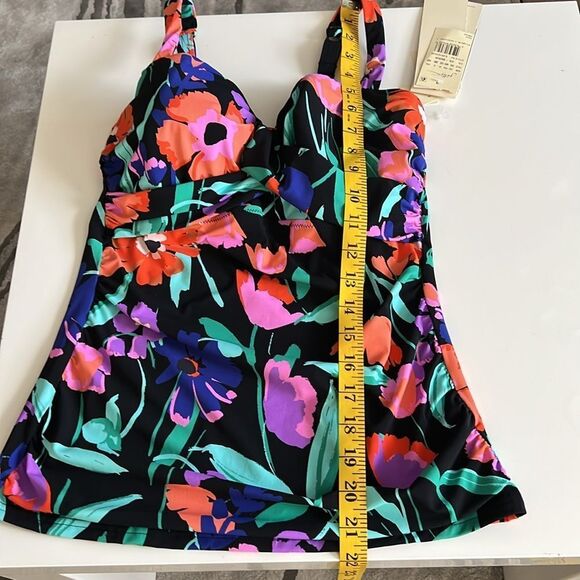 Profile by Gottex Floral D Cup Underwire Tankini Swim Top 34D - Picture 6 of 8